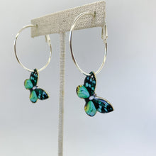 Load image into Gallery viewer, Bout That Life Blue Butterfly Hoops