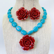 Load image into Gallery viewer, La Reina in Turquoise and Maroon