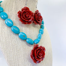 Load image into Gallery viewer, La Reina in Turquoise and Maroon