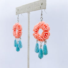 Load image into Gallery viewer, Flower Crown in Turquoise and Peach