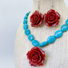 Load image into Gallery viewer, La Reina in Turquoise and Maroon