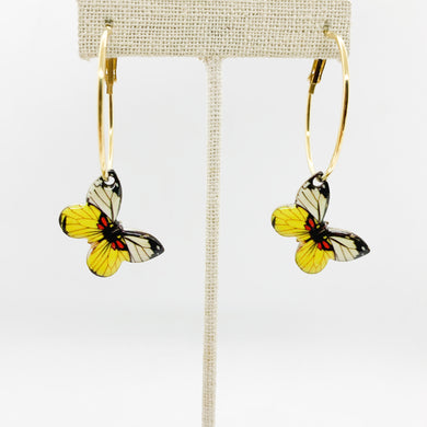 Bout That Life Yellow Butterfly Hoops