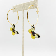 Load image into Gallery viewer, Bout That Life Yellow Butterfly Hoops