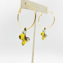 Load image into Gallery viewer, Bout That Life Yellow Butterfly Hoops