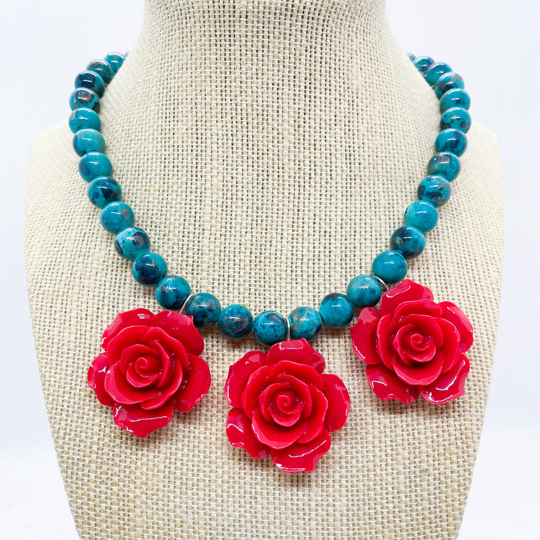 Las Marias in Turquoise and Red