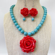 Load image into Gallery viewer, Vida Set in Turquoise and Red
